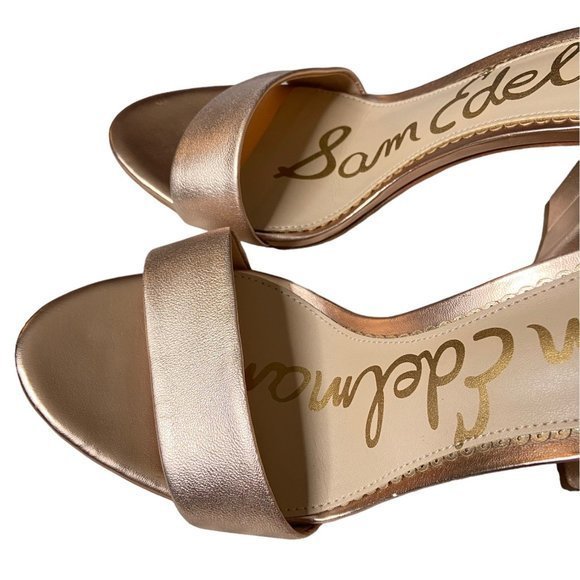 Sam Edelman pink rose high block heel adjustable strap size 9 - Picture 3 of 5